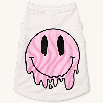 Melted Smiley Face Retro 80s Dripping Melting Happy Smile Doggie Tank