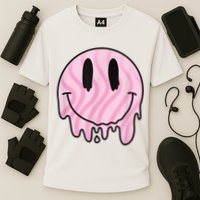 Melted Smiley Face Retro 80s Dripping Melting Happy Smile Performance Shirt