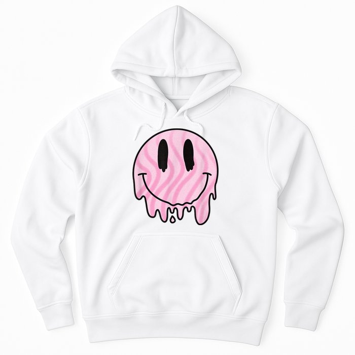 Melted Smiley Face Retro 80s Dripping Melting Happy Smile Hoodie