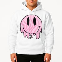 Melted Smiley Face Retro 80s Dripping Melting Happy Smile Hoodie