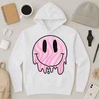 Melted Smiley Face Retro 80s Dripping Melting Happy Smile Hoodie