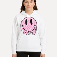 Melted Smiley Face Retro 80s Dripping Melting Happy Smile Hoodie
