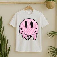 Melted Smiley Face Retro 80s Dripping Melting Happy Smile T-Shirt