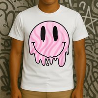 Melted Smiley Face Retro 80s Dripping Melting Happy Smile T-Shirt