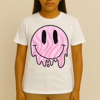 Melted Smiley Face Retro 80s Dripping Melting Happy Smile T-Shirt