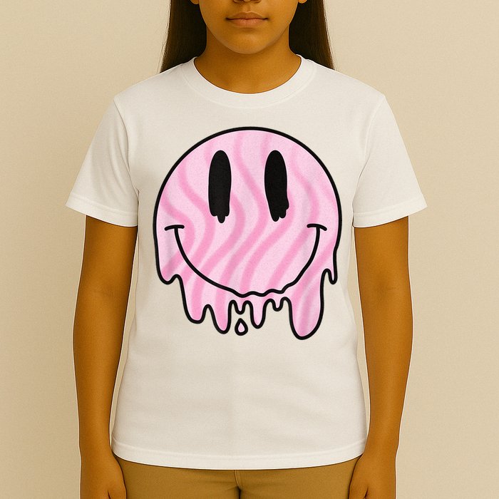 Melted Smiley Face Retro 80s Dripping Melting Happy Smile T-Shirt