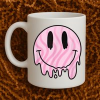 Melted Smiley Face Retro 80s Dripping Melting Happy Smile Mug