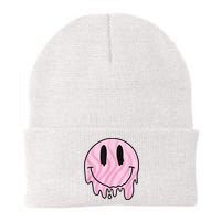 Melted Smiley Face Retro 80s Dripping Melting Happy Smile Beanie