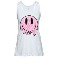 Melted Smiley Face Retro 80s Dripping Melting Happy Smile Ladies Essential Flowy Tank