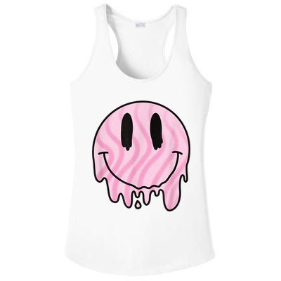 Melted Smiley Face Retro 80s Dripping Melting Happy Smile Ladies PosiCharge Competitor Racerback Tank