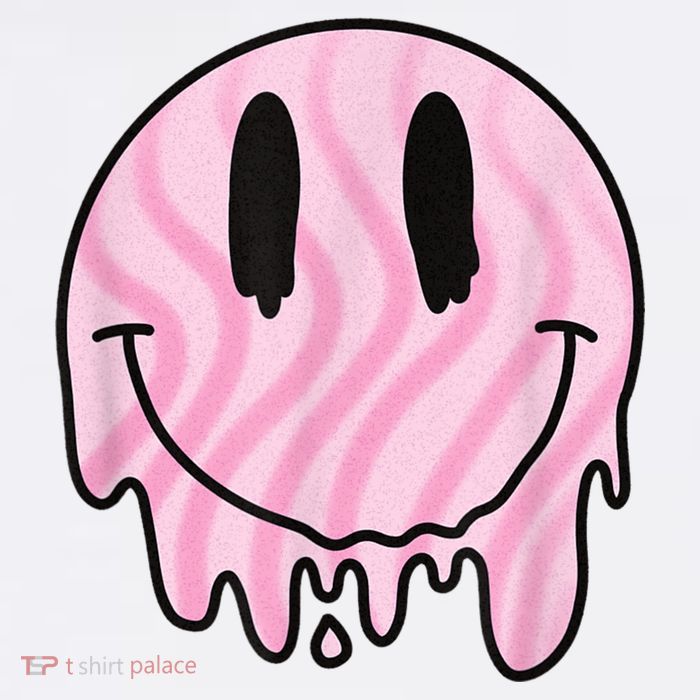 Melted Smiley Face Retro 80s Dripping Melting Happy Smile Poster