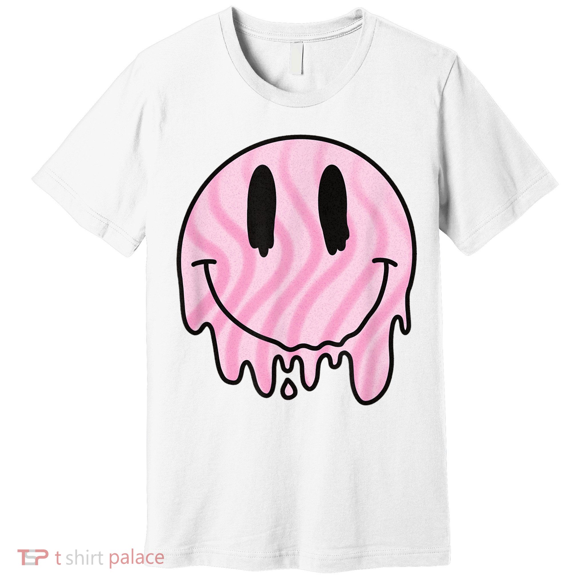 Melted Smiley Face Retro 80s Dripping Melting Happy Smile Premium T-Shirt