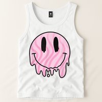 Melted Smiley Face Retro 80s Dripping Melting Happy Smile Tank Top