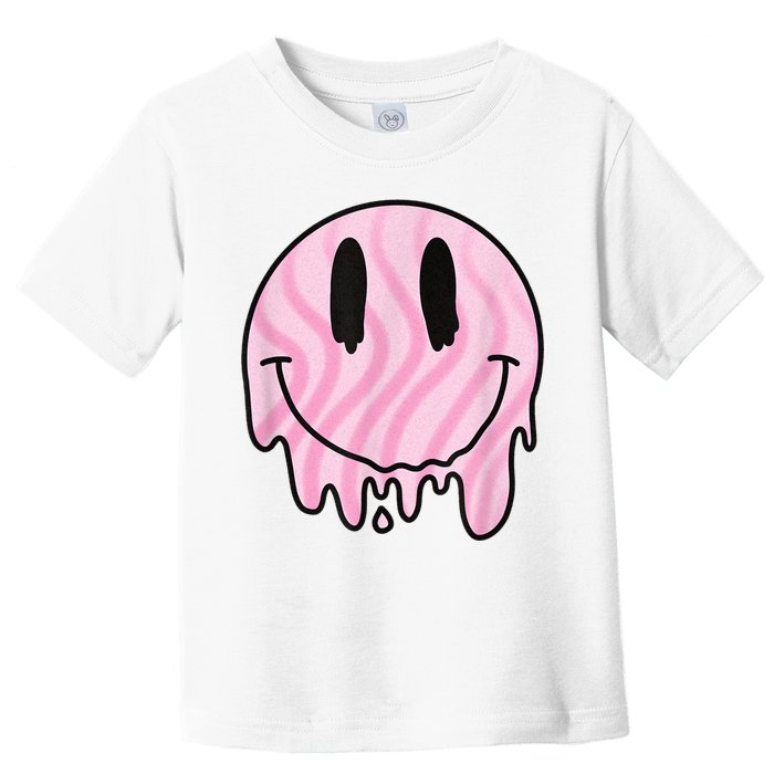 Melted Smiley Face Retro 80s Dripping Melting Happy Smile Toddler T-Shirt