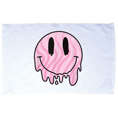 Melted Smiley Face Retro 80s Dripping Melting Happy Smile Microfiber Hand Towel