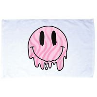 Melted Smiley Face Retro 80s Dripping Melting Happy Smile Microfiber Hand Towel