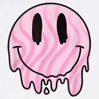 Melted Smiley Face Retro 80s Dripping Melting Happy Smile Short Acrylic Beanie