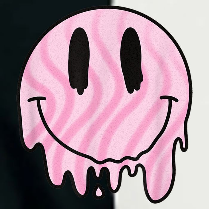 Melted Smiley Face Retro 80s Dripping Melting Happy Smile Infant Baby Jersey Bodysuit