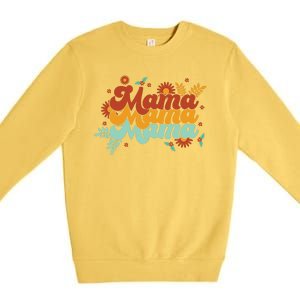 Mama Spring Floral Cute Mom Gift Premium Crewneck Sweatshirt