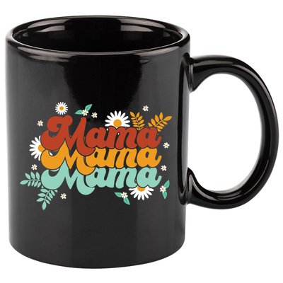 Mama Spring Floral Cute Mom Gift 11oz C Handle Ceramic Mug