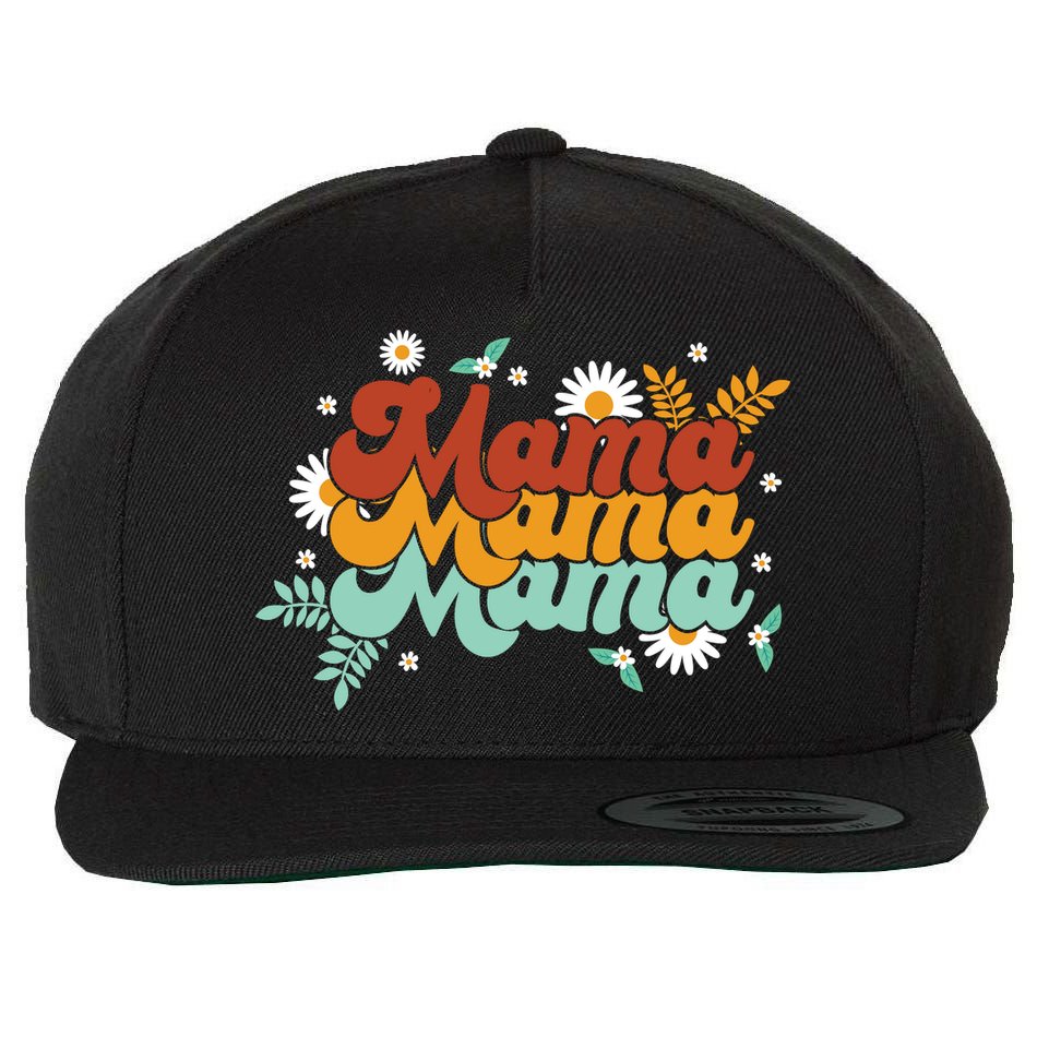 Mama Spring Floral Cute Mom Gift Wool Snapback Cap