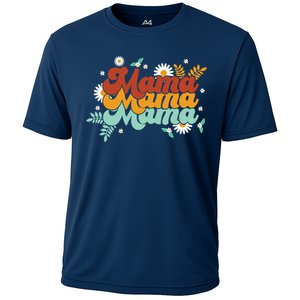 Mama Spring Floral Cute Mom Gift Cooling Performance Crew T-Shirt