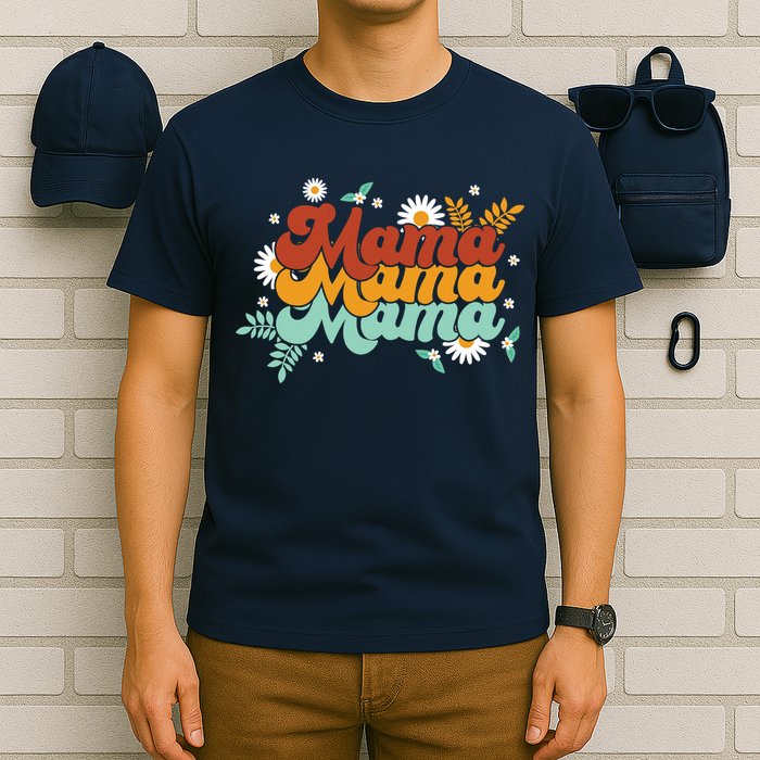 Mama Spring Floral Cute Mom Gift T-Shirt
