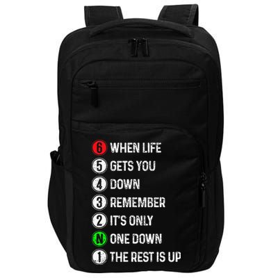 Motorcycle Shift Funny Saying Motocross Motorbike Biker Gift Impact Tech Backpack