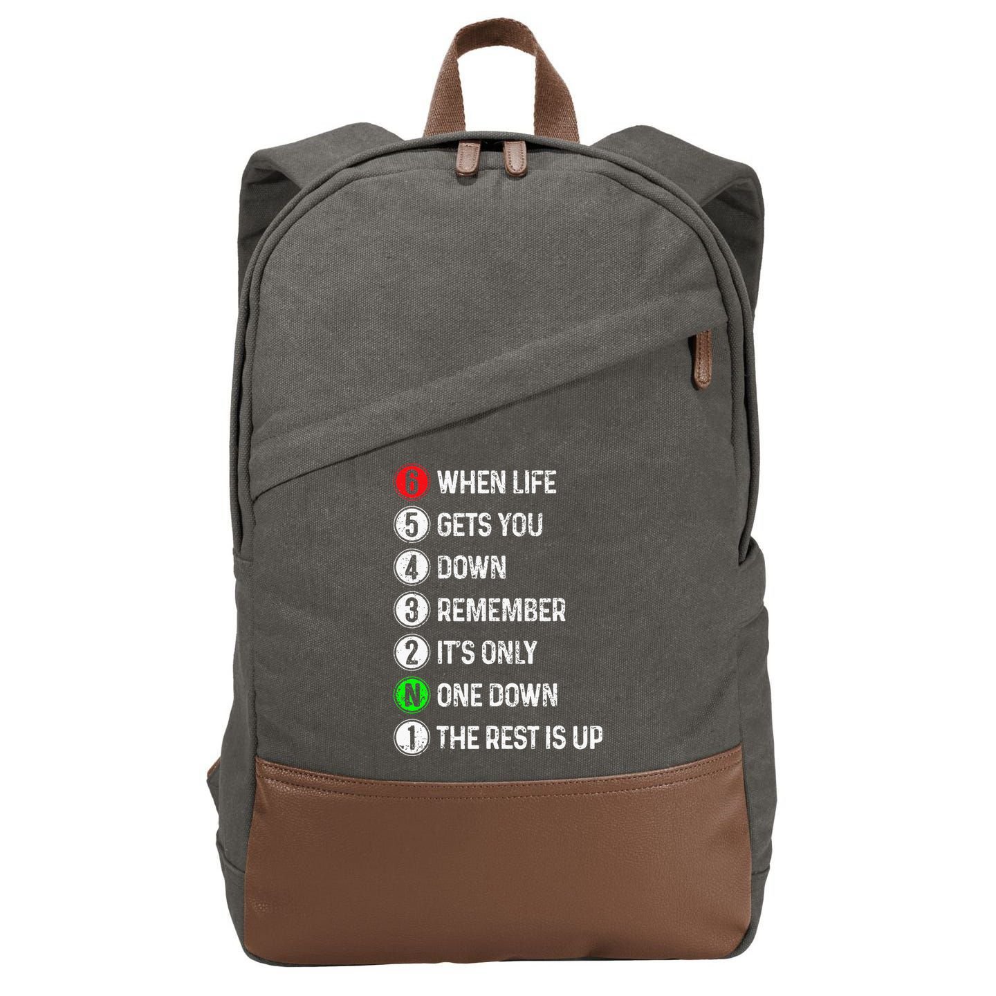 Motorcycle Shift Funny Saying Motocross Motorbike Biker Gift Cotton Canvas Backpack