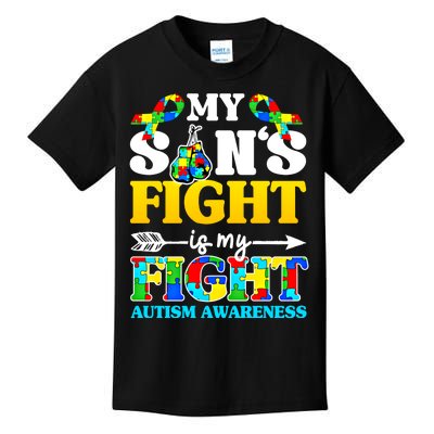 My SonS Fight Is My Fight Autism Awareness Boxing Gloves Great Gift Kids T-Shirt