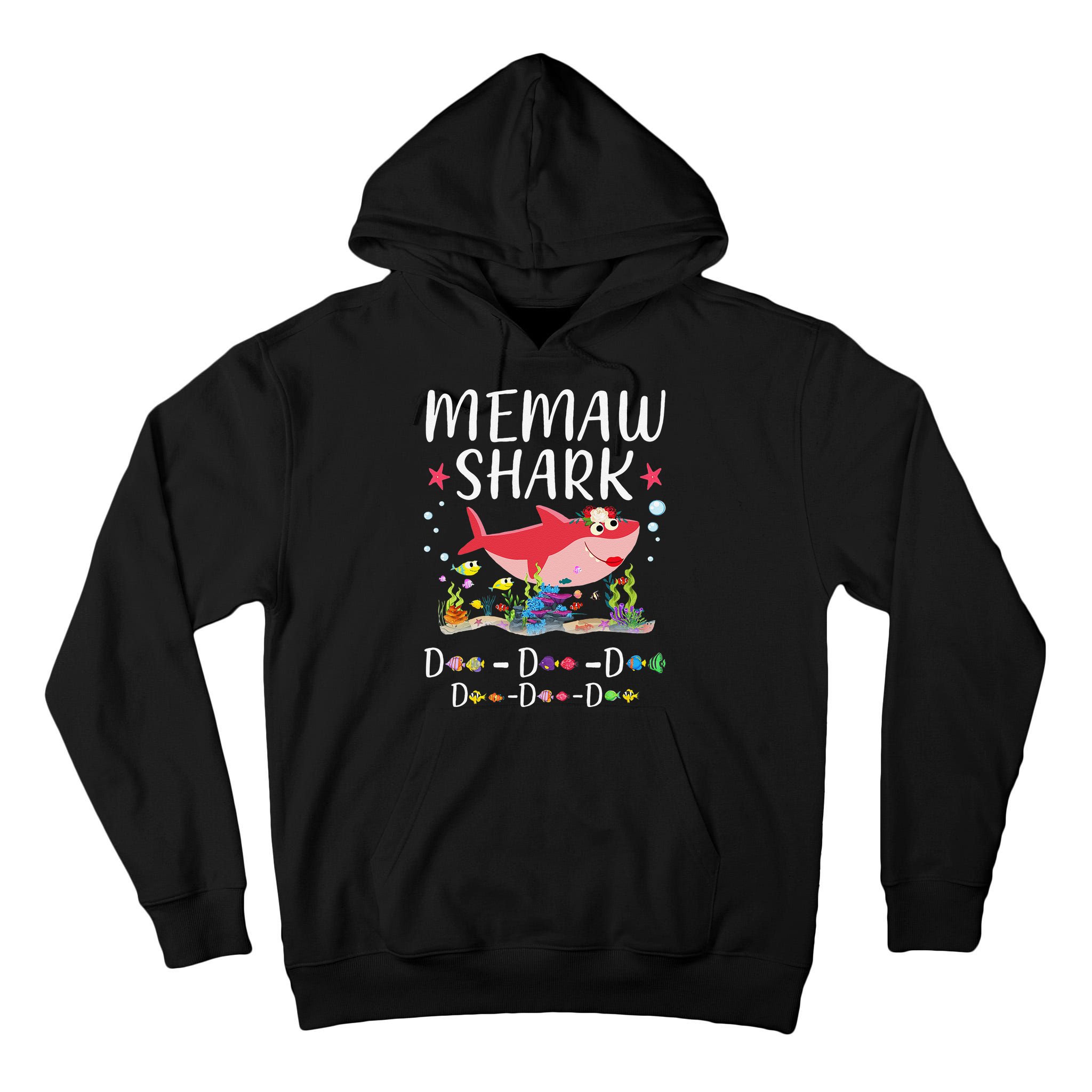 Memaw Shark, Funny Mother's Day Floral Gift Tall Hoodie
