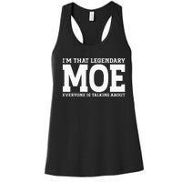 Moe Surname Funny Team Family Last Name Moe Women's Racerback Tank