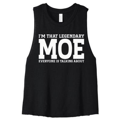 Moe Surname Funny Team Family Last Name Moe Women's Racerback Cropped Tank