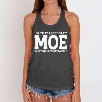 Moe Surname Funny Team Family Last Name Moe Women's Knotted Racerback Tank