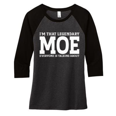 Moe Surname Funny Team Family Last Name Moe Women's Tri-Blend 3/4-Sleeve Raglan Shirt