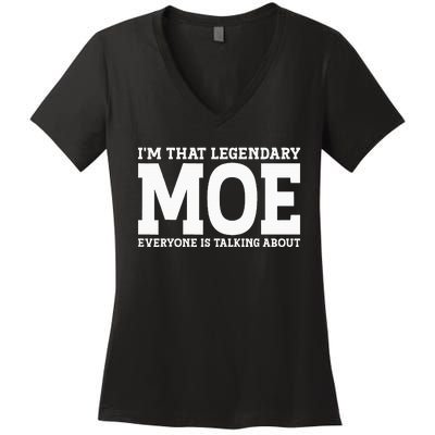 Moe Surname Funny Team Family Last Name Moe Women's V-Neck T-Shirt