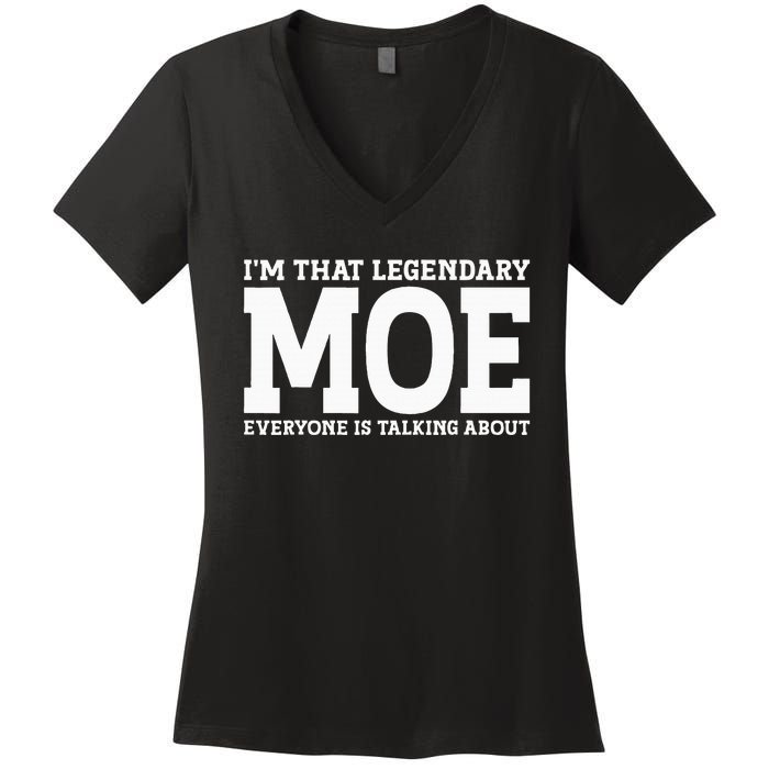 Moe Surname Funny Team Family Last Name Moe Women's V-Neck T-Shirt