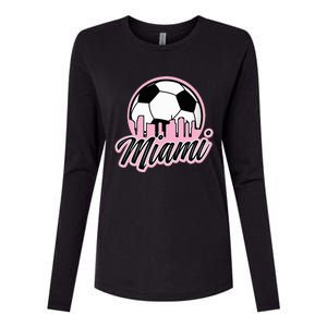 Miami Soccer Fans Related Products Womens Cotton Relaxed Long Sleeve T-Shirt