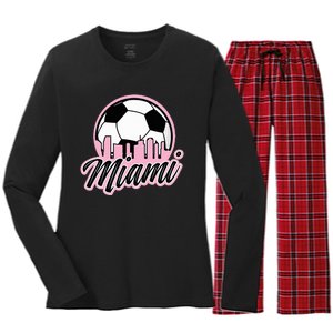 Miami Soccer Fans Related Products Women's Long Sleeve Flannel Pajama Set 