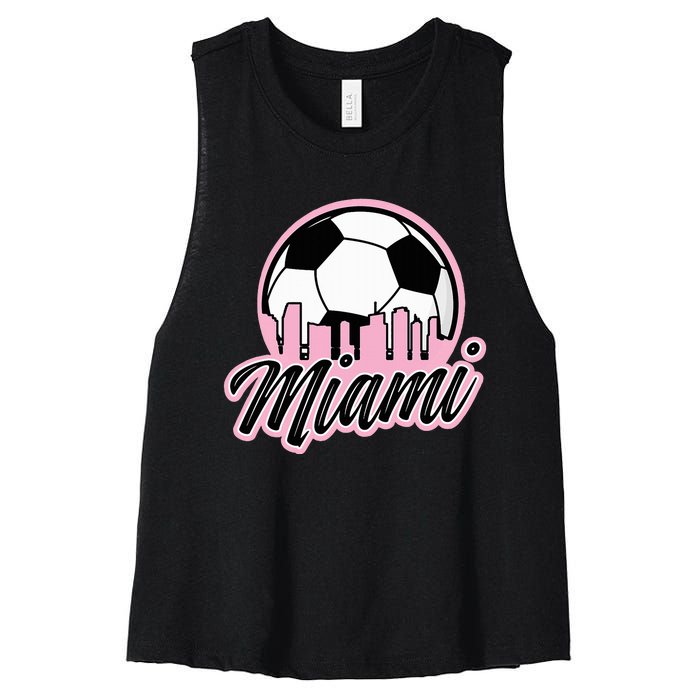 Miami Soccer Fans Related Products Women's Racerback Cropped Tank