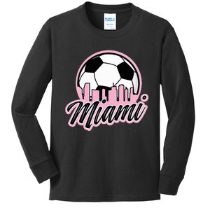 Miami Soccer Fans Related Products Kids Long Sleeve Shirt