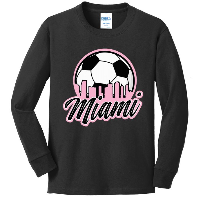 Miami Soccer Fans Related Products Kids Long Sleeve Shirt