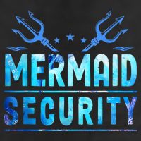 Mermaid Security Funny Dad Mermaid Family Mermaid Squad 7 Panel Mesh Trucker Snapback Hat
