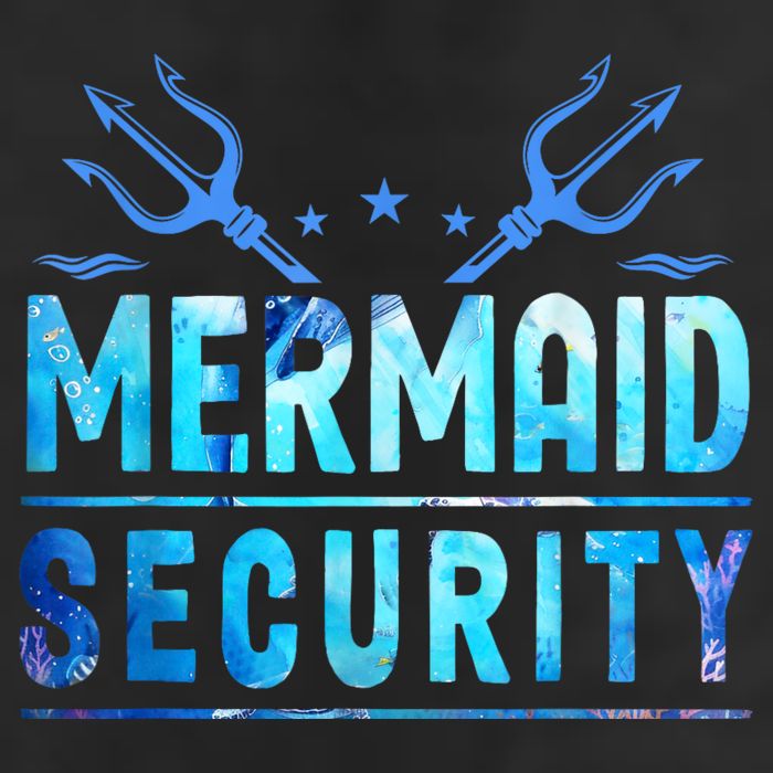 Mermaid Security Funny Dad Mermaid Family Mermaid Squad 7 Panel Mesh Trucker Snapback Hat