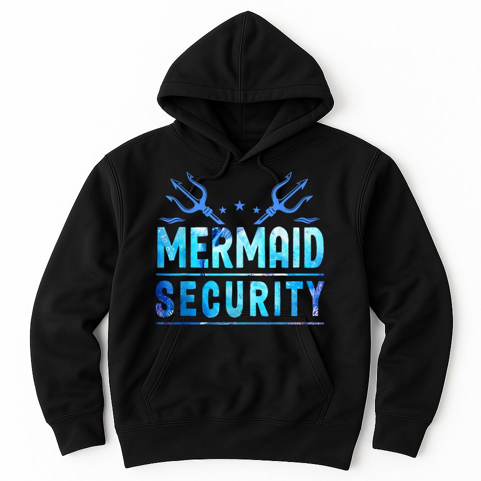 Mermaid Security Funny Dad Mermaid Family Mermaid Squad Hoodie