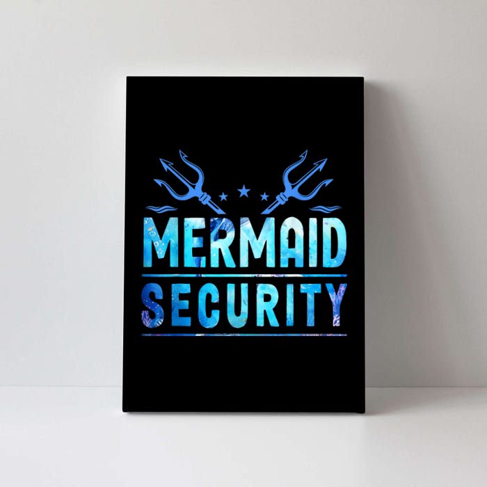 Mermaid Security Funny Dad Mermaid Family Mermaid Squad Canvas