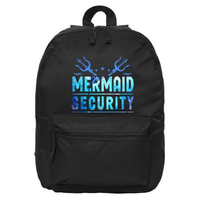 Mermaid Security Funny Dad Mermaid Family Mermaid Squad 16 in Basic Backpack