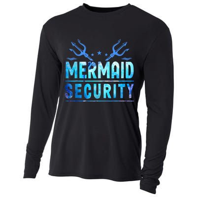 Mermaid Security Funny Dad Mermaid Family Mermaid Squad Cooling Performance Long Sleeve Crew