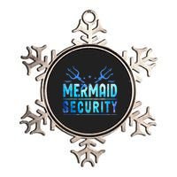 Mermaid Security Funny Dad Mermaid Family Mermaid Squad Metallic Star Ornament