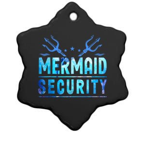 Mermaid Security Funny Dad Mermaid Family Mermaid Squad Ceramic Star Ornament